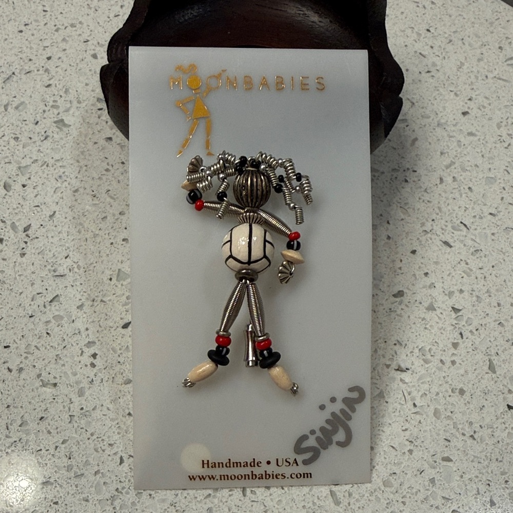 Moonbabies Handmade Beaded Pendant - Volleyball